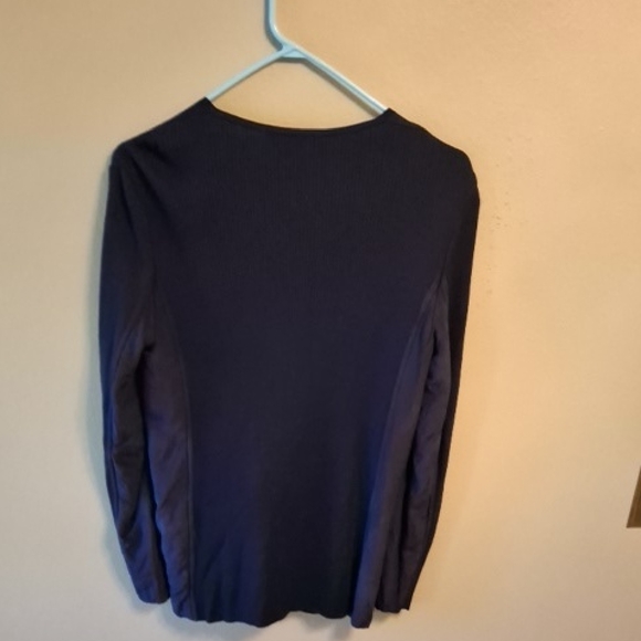 St. John Deep Blue V-Neck Cardigan - Picture 3 of 5